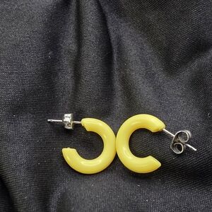 Vintage Lucite C-Style Hoop Earrings